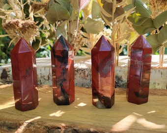 Jasper Tower Obelisk Gemstone Hand Flatterer Point Yoga Chakra Reiki