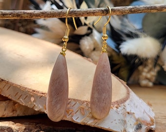 Sunstone Drop Earrings Gold Gemstone Earrings Dangle Earrings