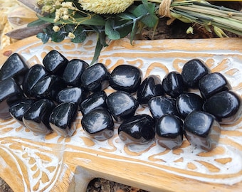 Tourmaline tumbled stone black gemstone palm stone tumbled stones