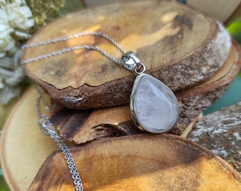 Rock crystal drop necklace silver gemstone gemstone necklace