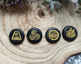 4 Elements Stones Set Onyx Gemstones Water Air Earth Fire