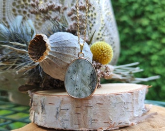 Labradorite Necklace Gold