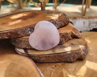 Rose quartz worry stone heart gemstone hand flatterer