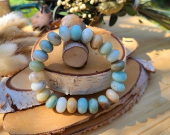 Amazonite Bracelet Unique Amazonite Rondelle Gemstone Bracelet