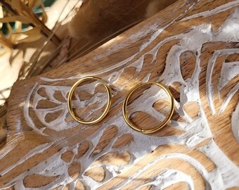 Golden Hoop Earrings 20 mm Earrings Gold Earrings Hoop Gold Plated