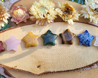 Stars Chakra Stones Gemstones Set 7 Chakras Sodalite Tiger Eye Rock Crystal Rose Quartz Jade Agate Jasper