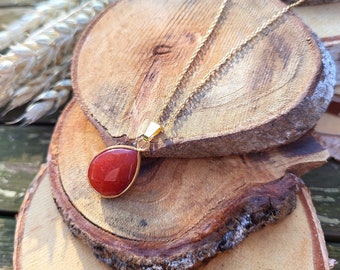 Aventurine necklace gemstone drop gold