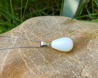 Gemstone moonstone necklace silver