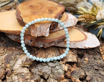 Angelite Bracelet 4 mm Beaded Angelite Gemstone Bracelet