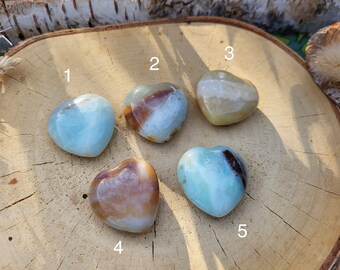 Amazonite heart gemstone hand flatterer