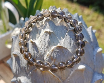 Bracelet smoky quartz 8 mm mala