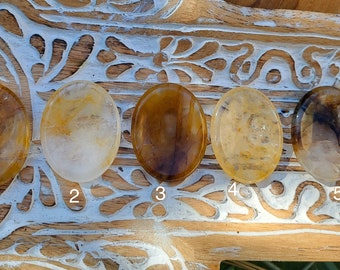 Citrine worry stone healing stone gemstone hand flatterer