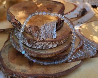 Labradorite bracelet 4 mm faceted gemstone bracelet