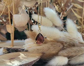 Jade Drop Necklace, Gold Gemstone Necklace