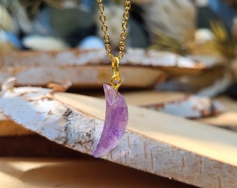 Amethyst Moon Necklace Gold Amethyst Moon Gemstone Necklace