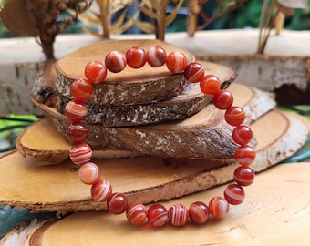 Agate bracelet orange apricot agate 8 mm beads