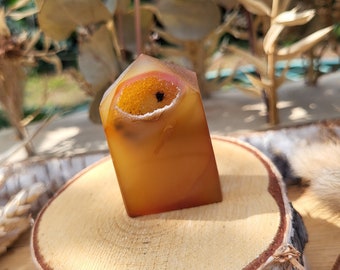 Carnelian Tower Obelisk Druzy Druse Gemstone Talisman Point Yoga Chakra Reiki