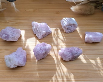 Kunzite raw stone crystal gemstone worry stone