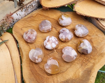 Cherry Blossom Agate Heart Flower Agate Sakura Flower Cherry Gemstone Talisman