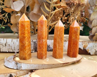 Calcite Obelisk Orange Orange Calcite Tower Gemstone Crystal