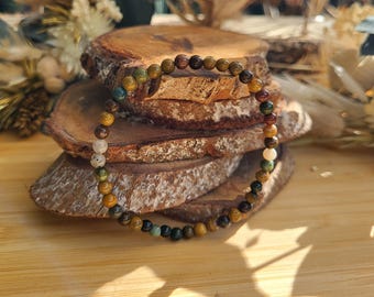 Ocean Jasper Bracelet 4 mm Beads Ocean Jasper Gemstone Bracelet