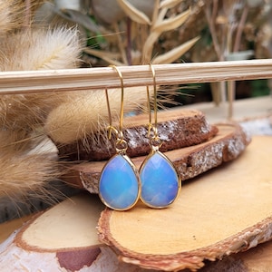 Moonstone earrings gold teardrop gemstone earrings