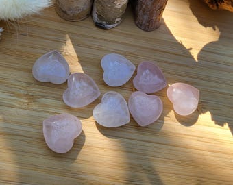 Rose quartz heart small heart gemstone hand flatterer pocket stone