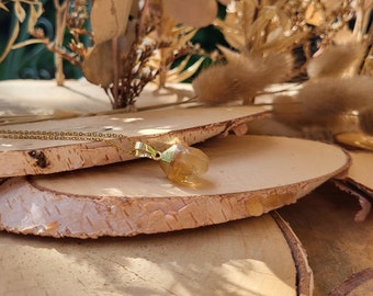 Gemstone Citrine Necklace Gold Citrine Gold Necklace