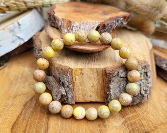 Jasper yellow mindfulness bracelet 8 mm beads