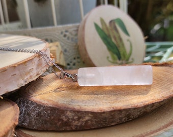 Gemstone rock crystal necklace silver