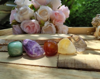 Workplace Stones Set Aventurine Amethyst Citrine Smoky Quartz Carnelian