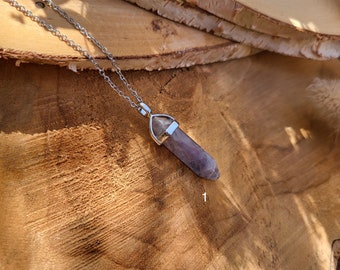Fluorite Pen Chain Silver Double Ended