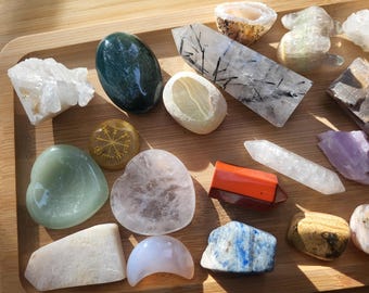 24 Gemstone Crystals Carvings Tumbled Stones Geode Heart Obelisk Sphere Moon Koala Christmas Moonstone Aventurine Worry Stone