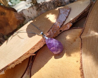 Gemstone Amethyst Necklace Silver Amethyst Drop