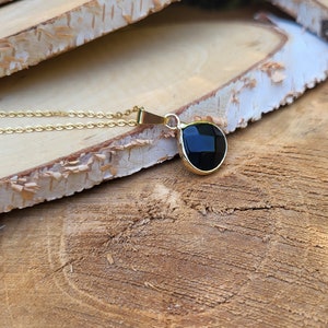 Tourmaline necklace gold black tourmaline gemstone necklace