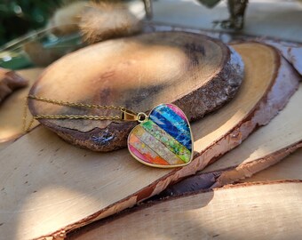 Chakra Heart Jasper Necklace Gold 7 Chakras