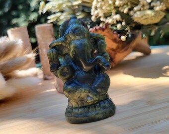 Jade Ganesha Figurine Green Jade Lord Ganesha Statue