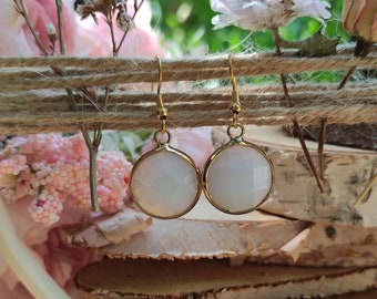 Earrings moonstone earrings gold gemstone earrings