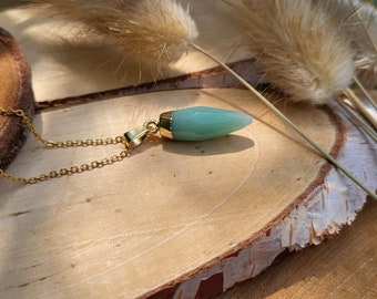 Gemstone Aventurine Necklace Gold Aventurine Point Gold Necklace