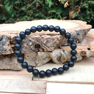 Onyx bracelet matt 8 mm beads black
