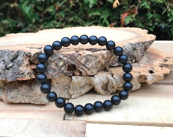 Onyx bracelet matt 8 mm beads black