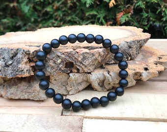 Onyx bracelet matt 8 mm beads black