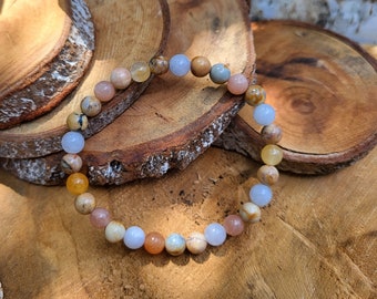Companion Bracelet Jade Sunstone Aquamarine Jasper 6 mm Pearl Gemstone Bracelet