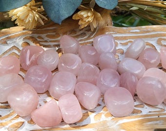 Rose quartz gemstone tumbled stone palm stone