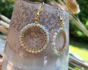 Aquamarine Earrings Gold Gemstone Earrings