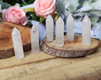 Rock crystal tower obelisk gemstone palm tip yoga chakra reiki