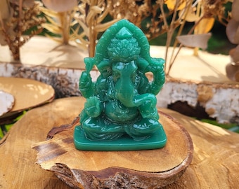 Ganesha Figure Green Lord Ganesha Statue