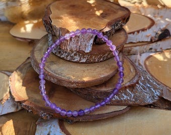 Lavender Amethyst Bracelet 4 mm faceted gemstone bracelet