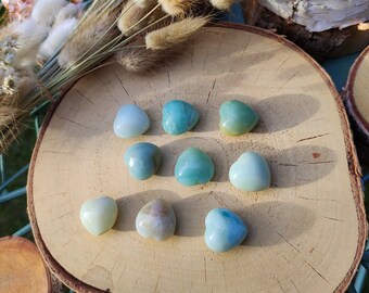 Amazonite heart gemstone hand flatterer