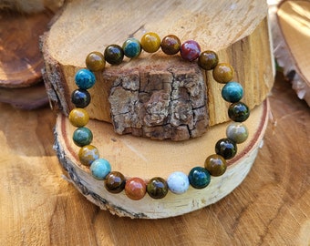 Picasso Jasper Jasper Bracelet 8mm Beaded Gemstone Bracelet